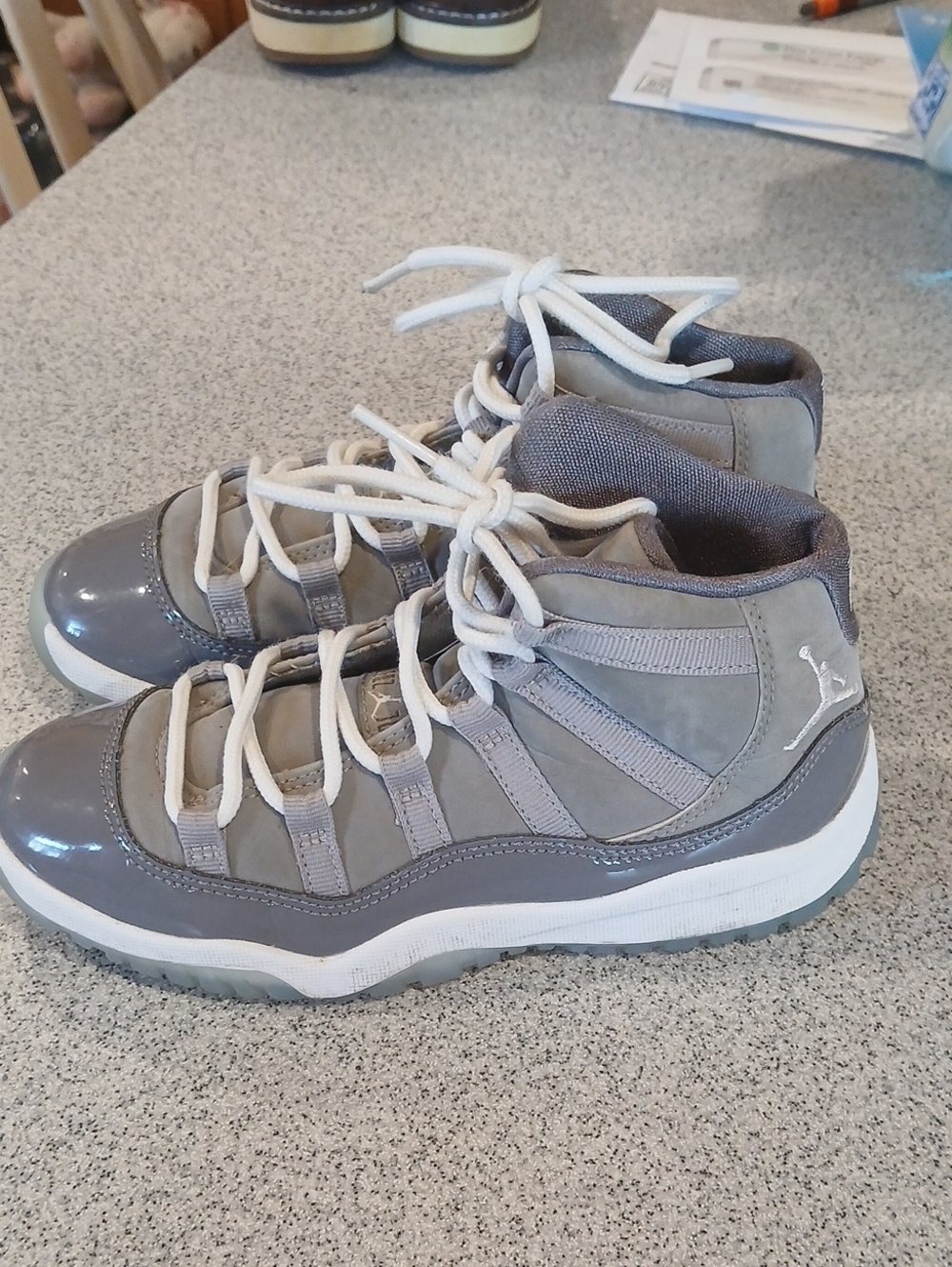 Kids Air Jordan Gray High-Top Sneakers